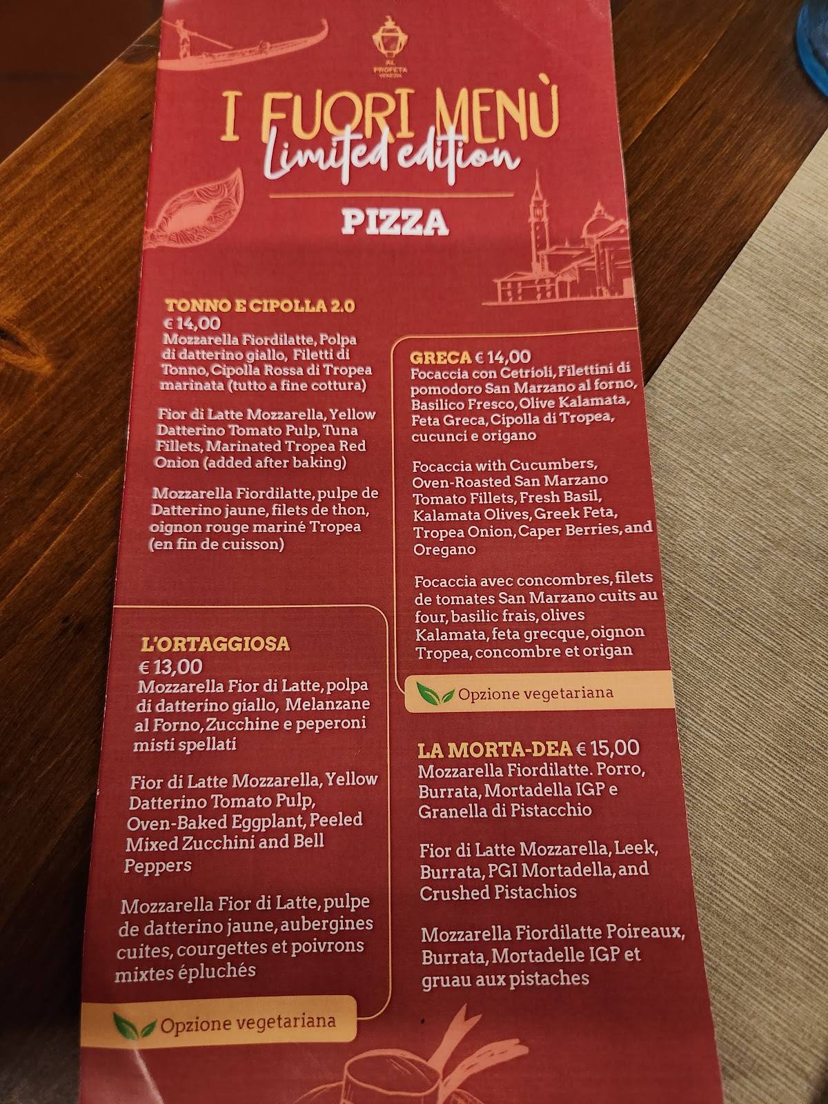 Menu di Al Profeta 