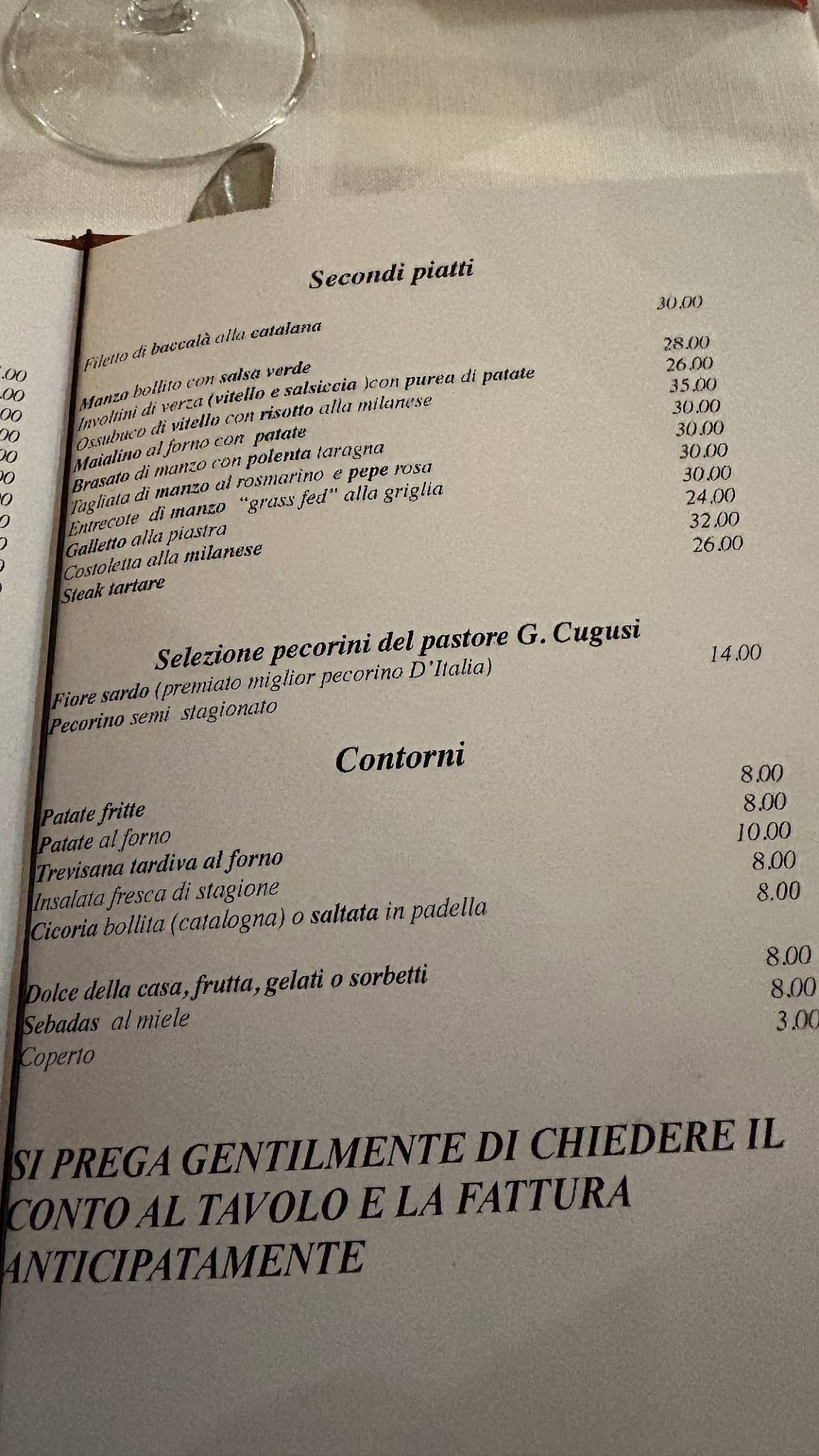 Menu di Al Vecchio Porco 
