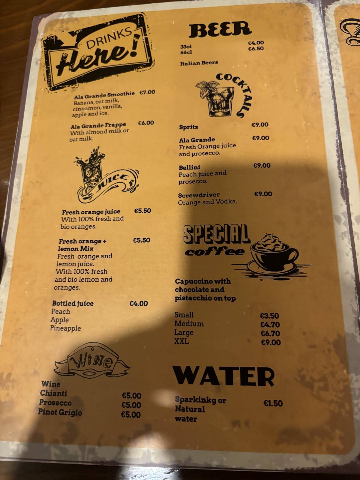 Menu di Ala Grande Caffè (Caffè Rosanò) 