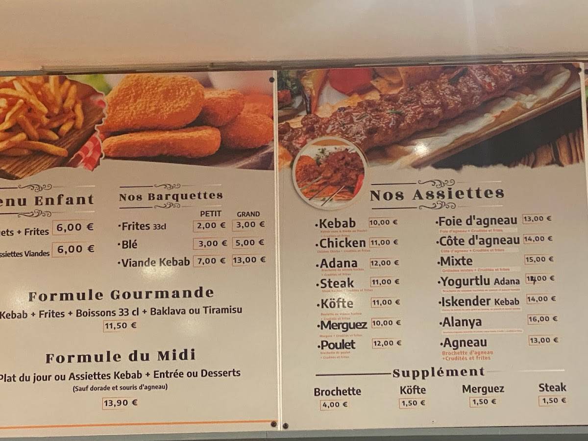 Меню Alanya Restaurant Ris Orangis, Ри-Оранжи