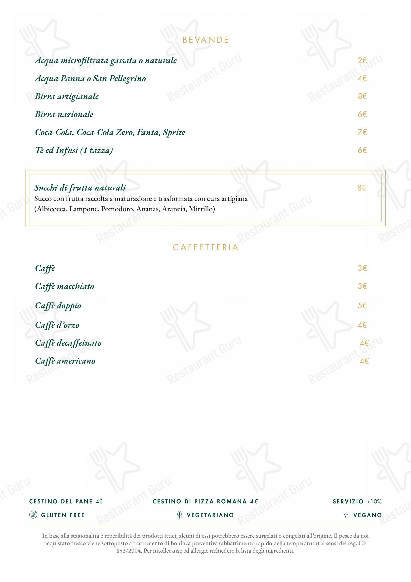 Коктейльная карта per Ristorante Alfredo alla Scrofa in Roma