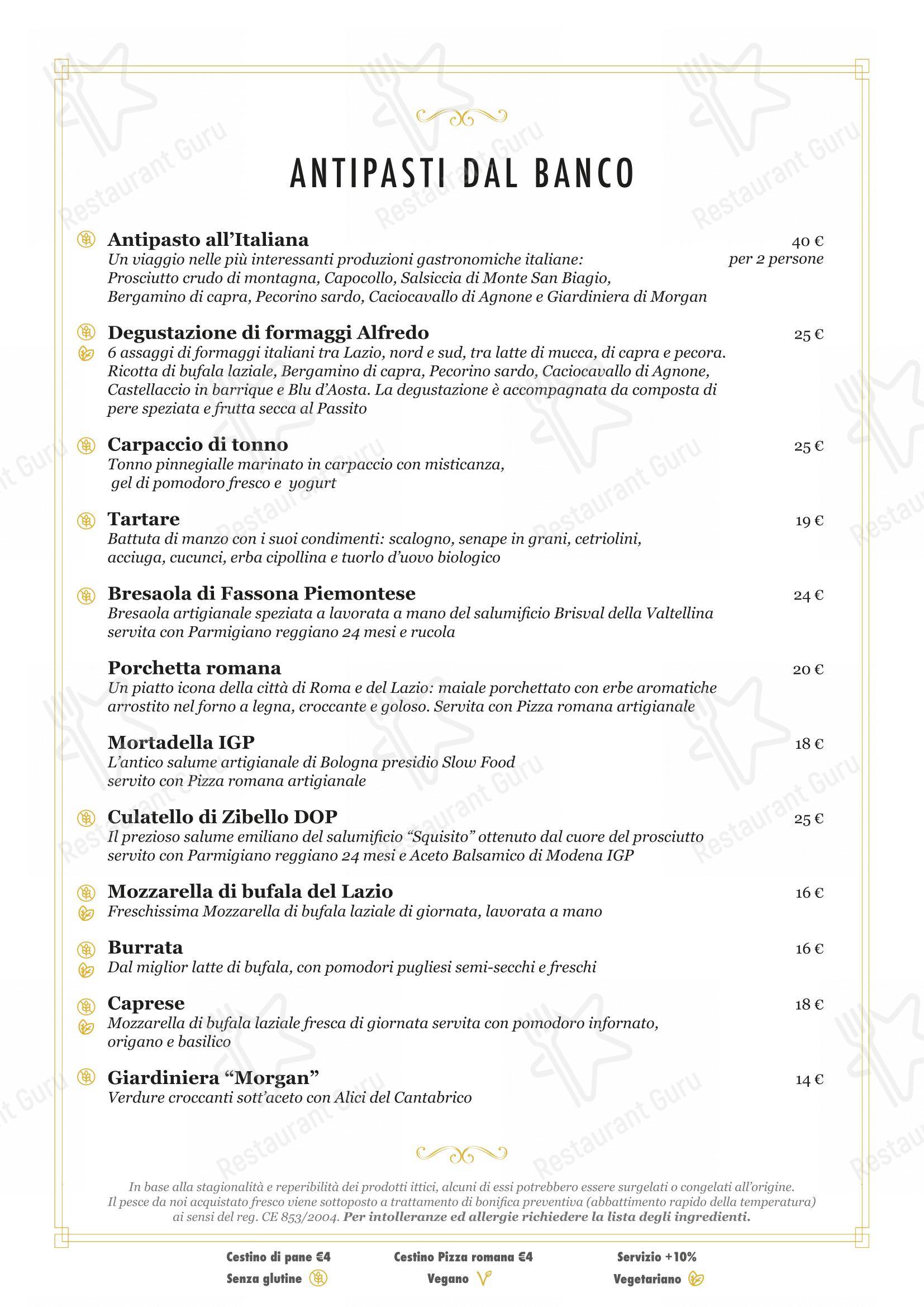 Основное меню per Ristorante Alfredo alla Scrofa ristorante