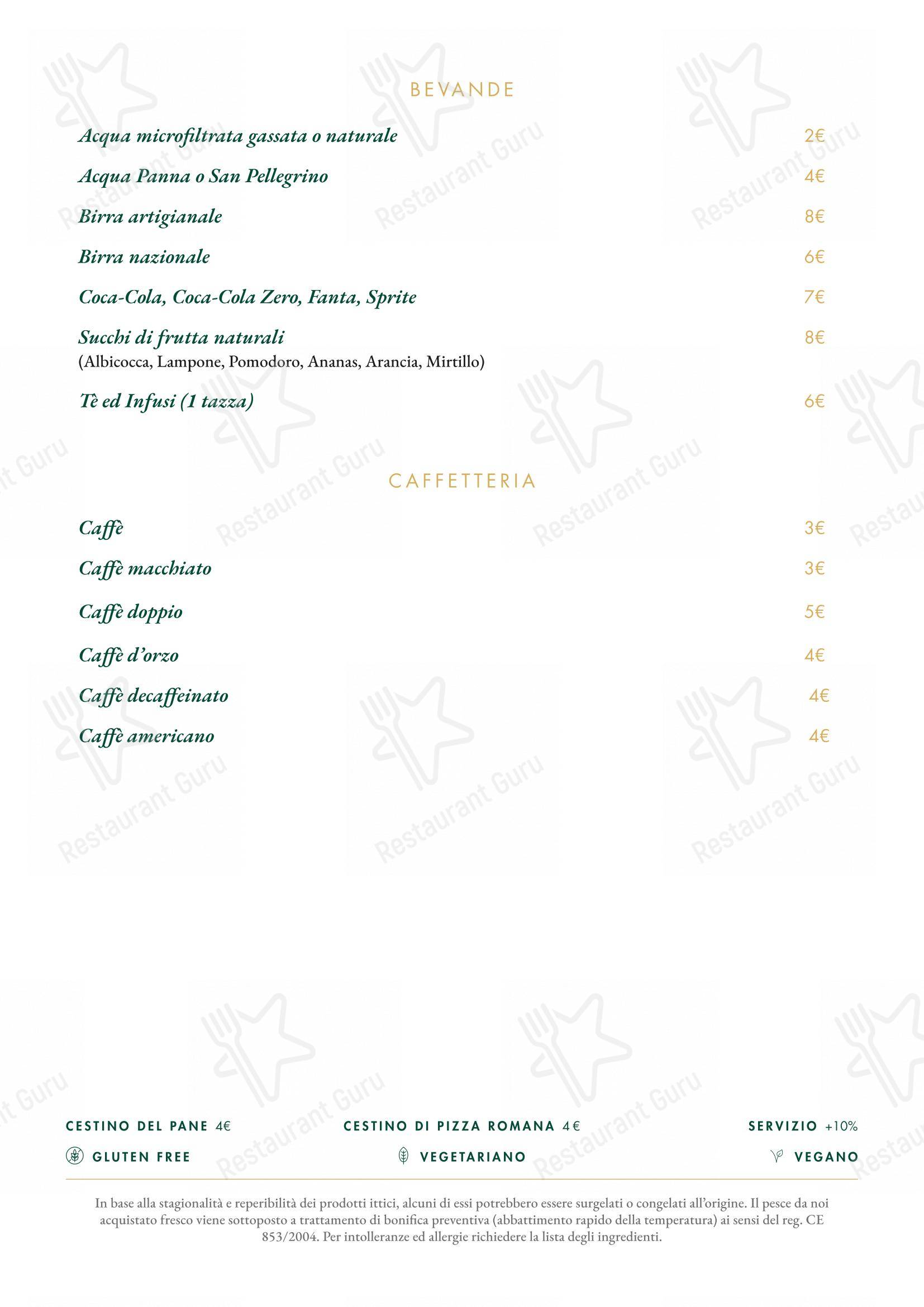Menu per Ristorante Alfredo alla Scrofa ristorante