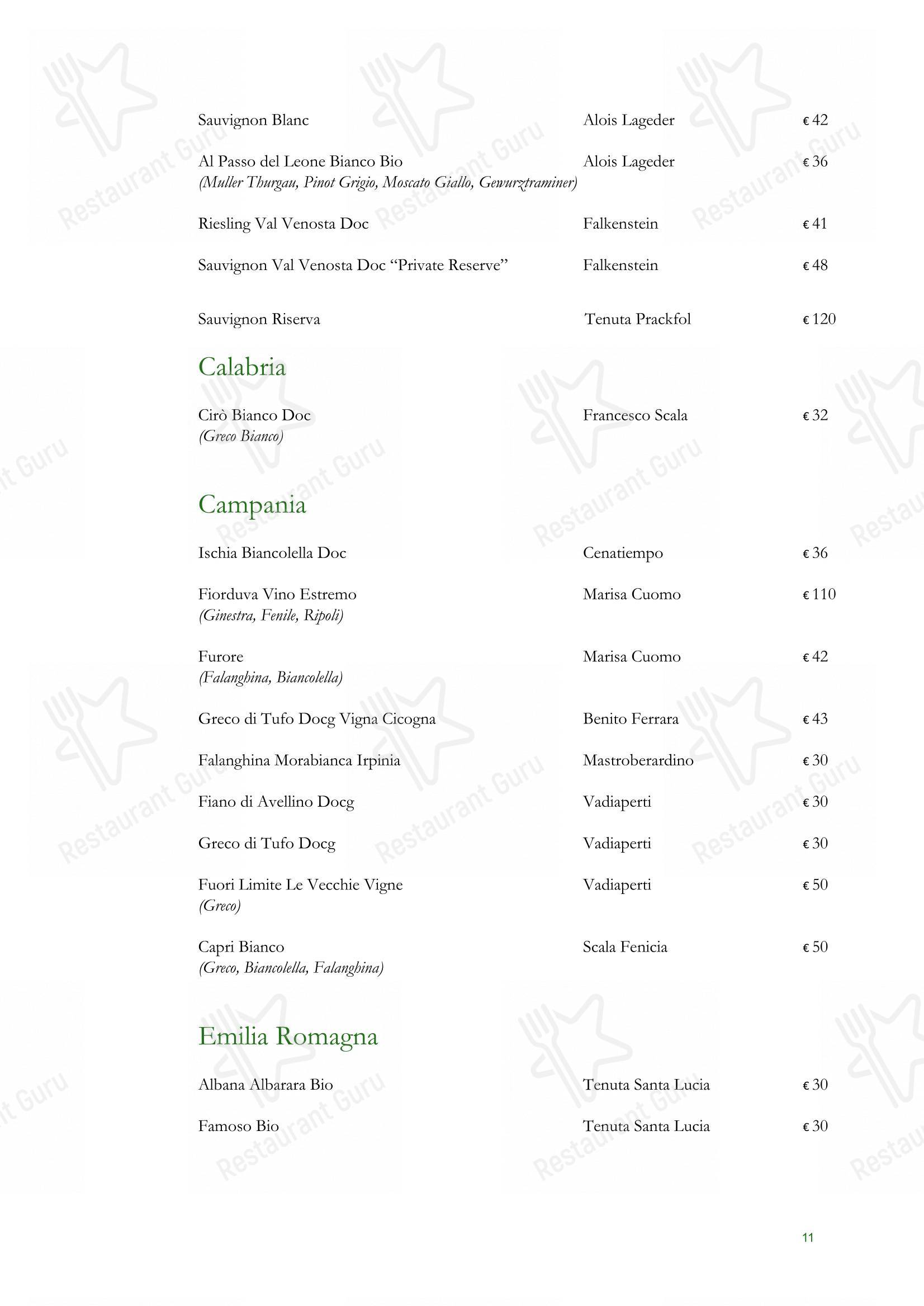 Ночное меню per Ristorante Alfredo alla Scrofa ristorante