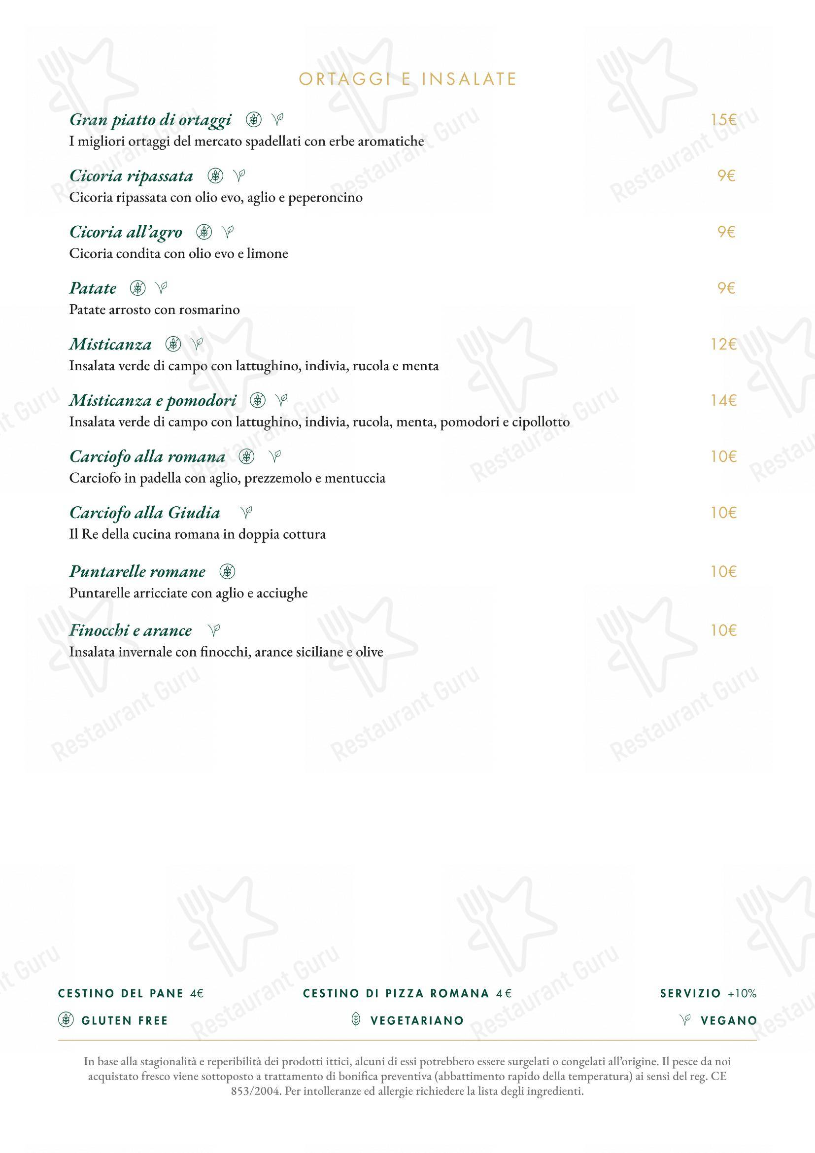 Menu per Ristorante Alfredo alla Scrofa ristorante