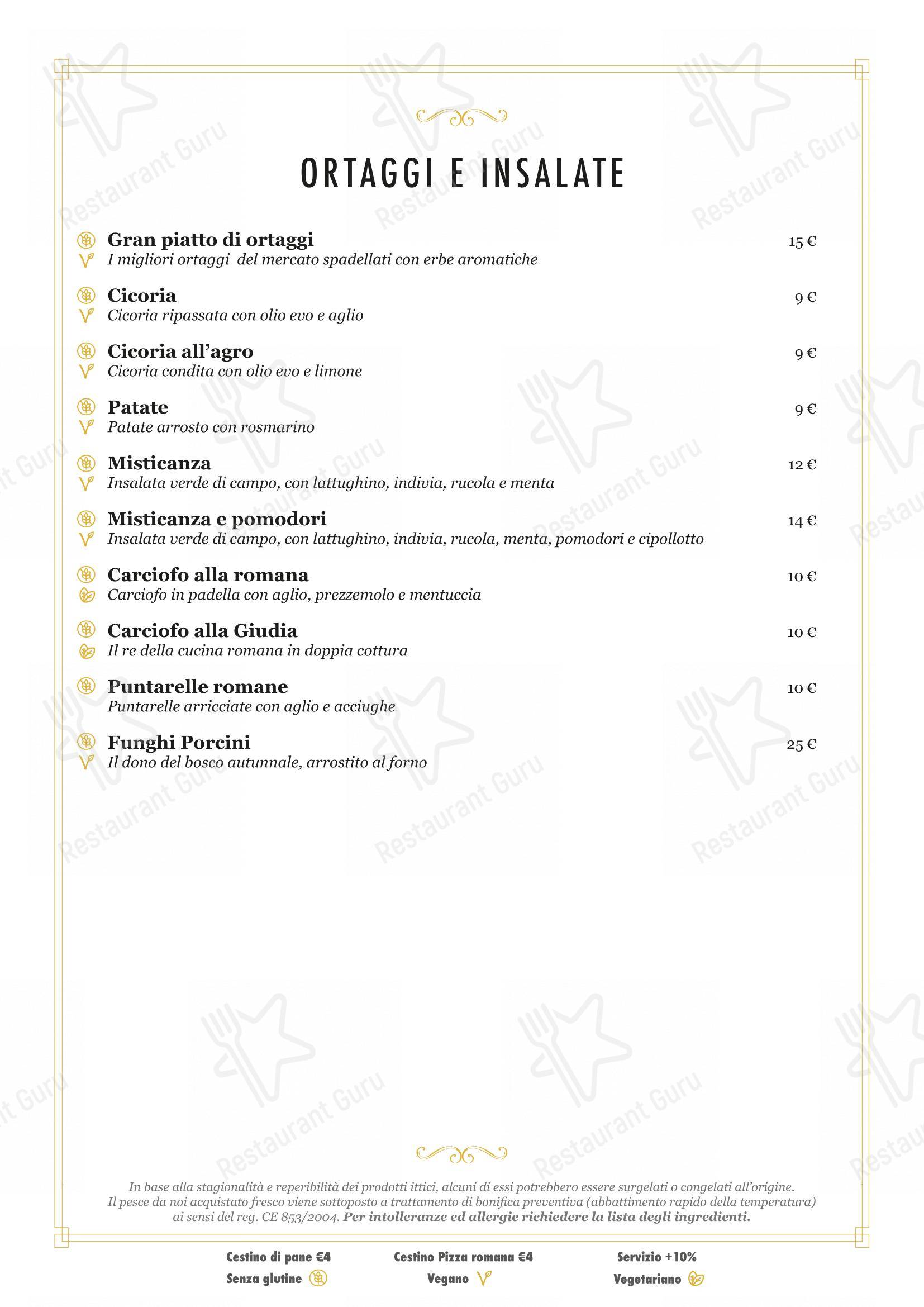 Основное меню per Ristorante Alfredo alla Scrofa ristorante