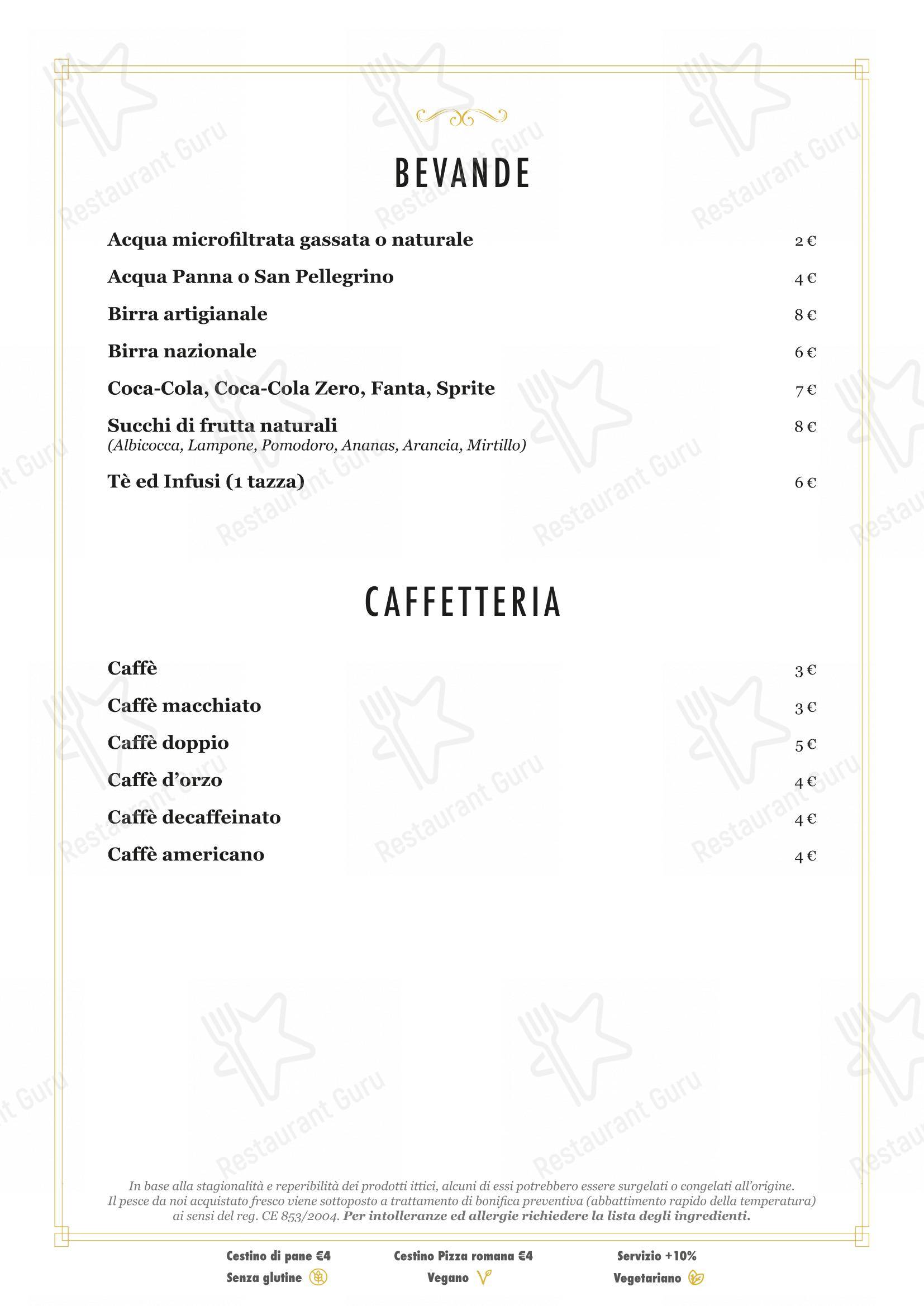 Menu di Ristorante Alfredo alla Scrofa - Основное меню