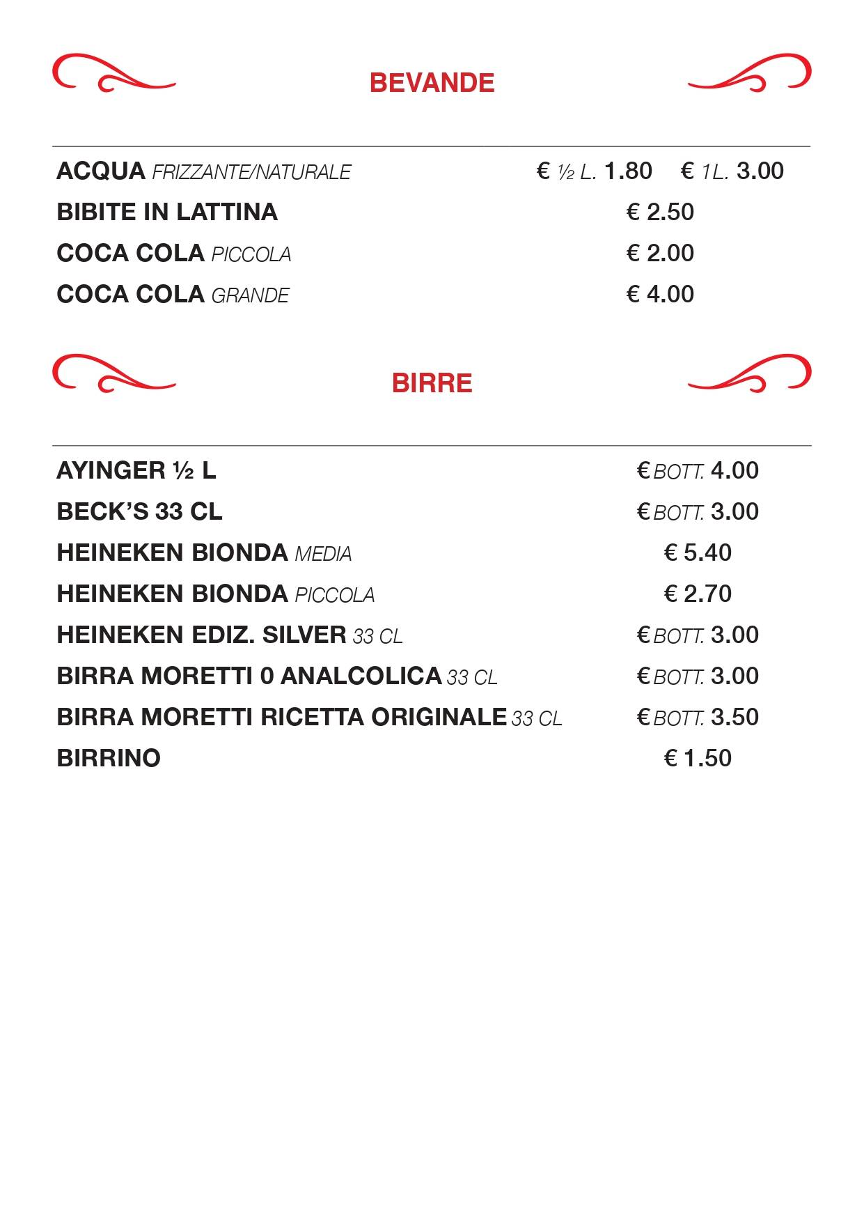 Menu di All’Angolo griglieria & pizzeria 