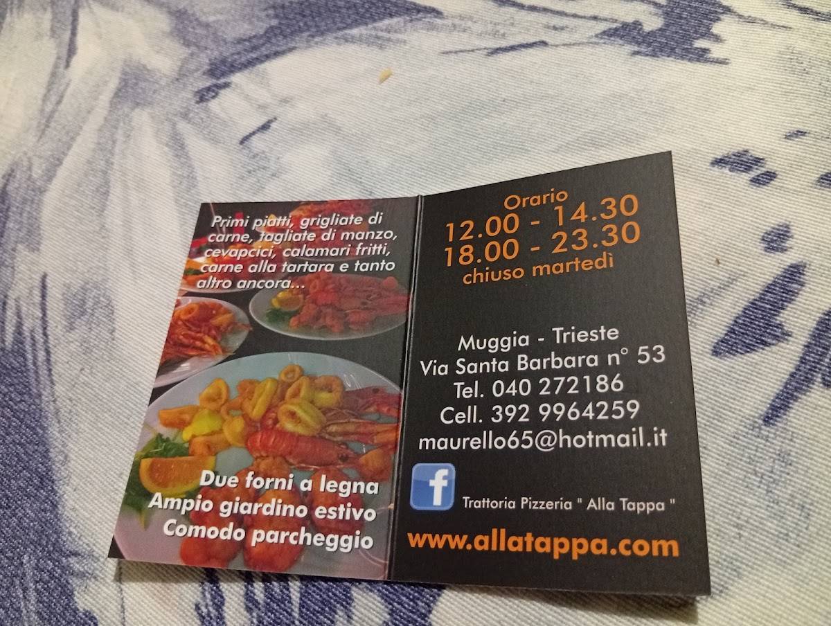 Menu di Alla Tappa Pizzeria Trattoria 