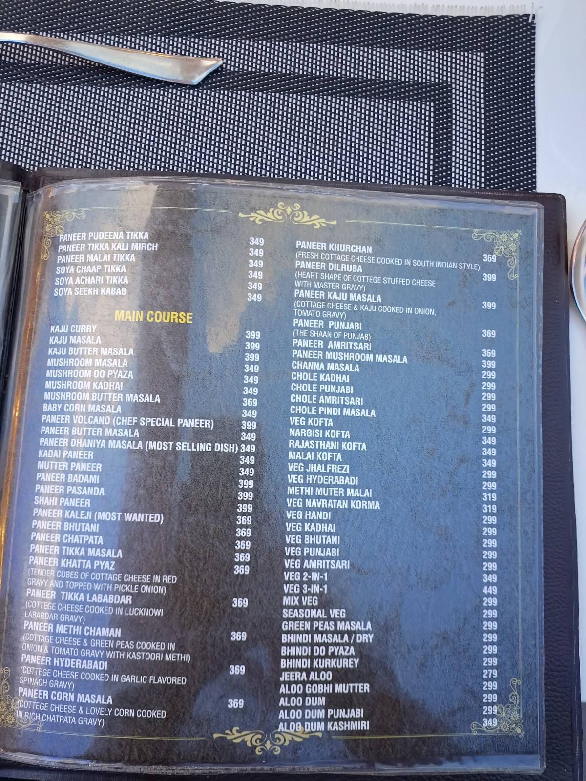 Alpine Veg Restaurant (Fine Dine) menu