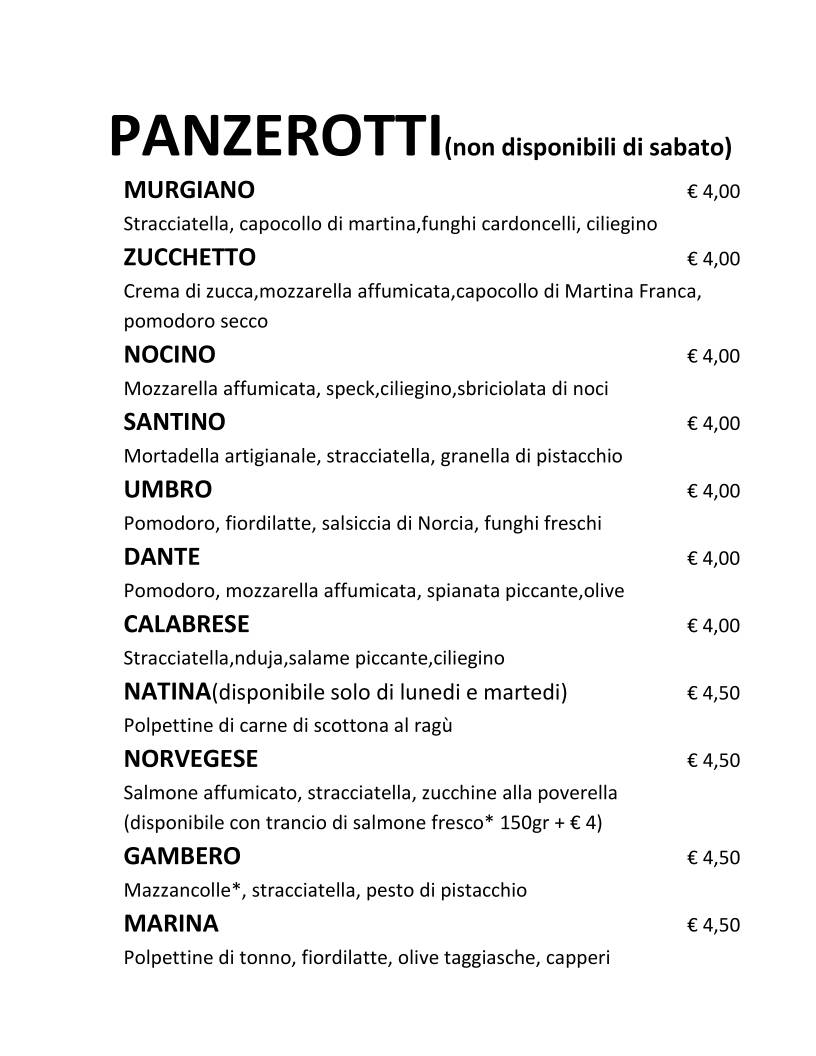 Menu di Altemura 