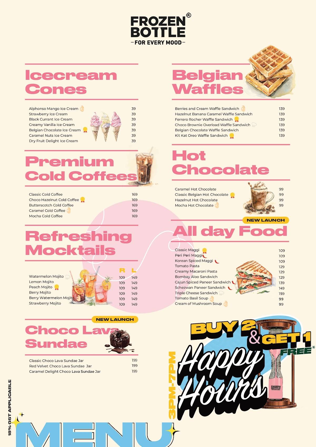 Frozen Bottle - Milkshakes, Desserts, and Ice Cream menu