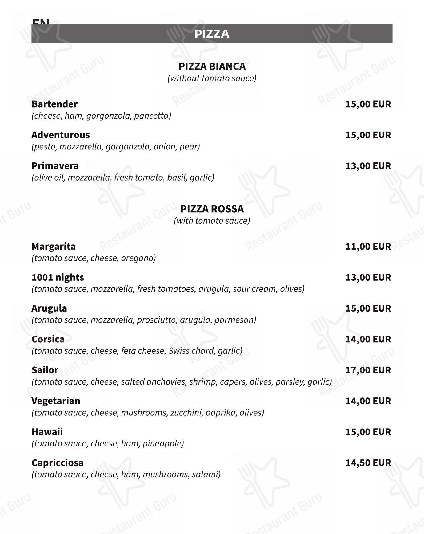Alviž in Lesina - Menu