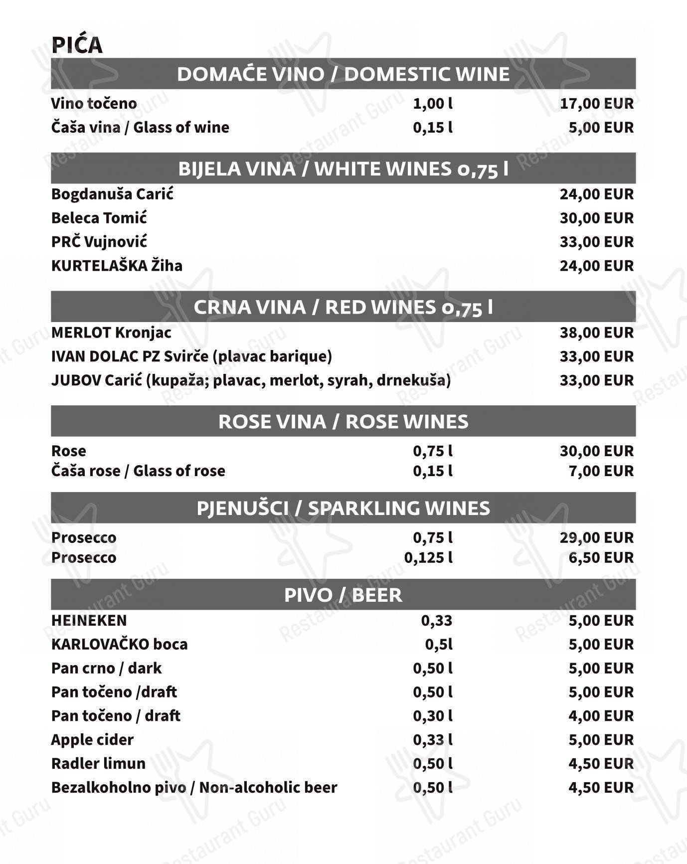 Menu per Alviž in Lesina