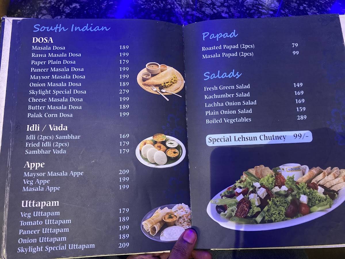 SKYLIGHT ROOFTOP menu