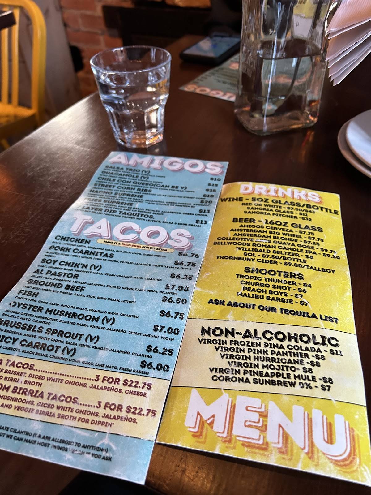 Menu de Amigos Tex-Mex