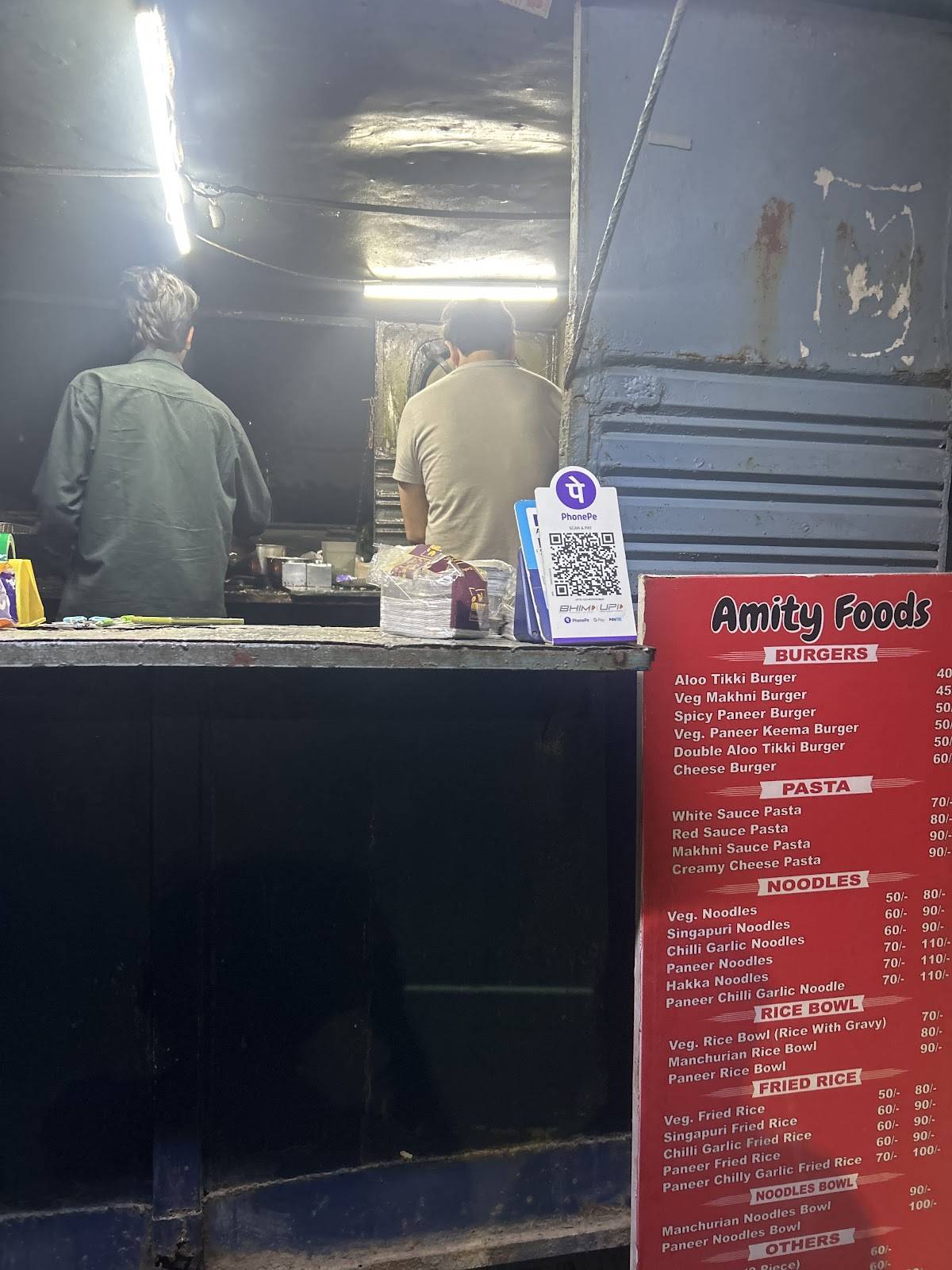 Amity Food menu