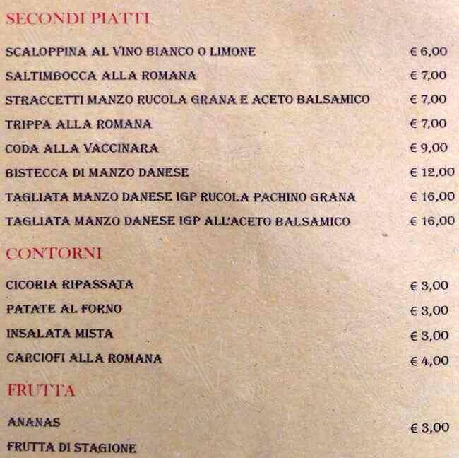 Menu de Osteria Ancora Qua