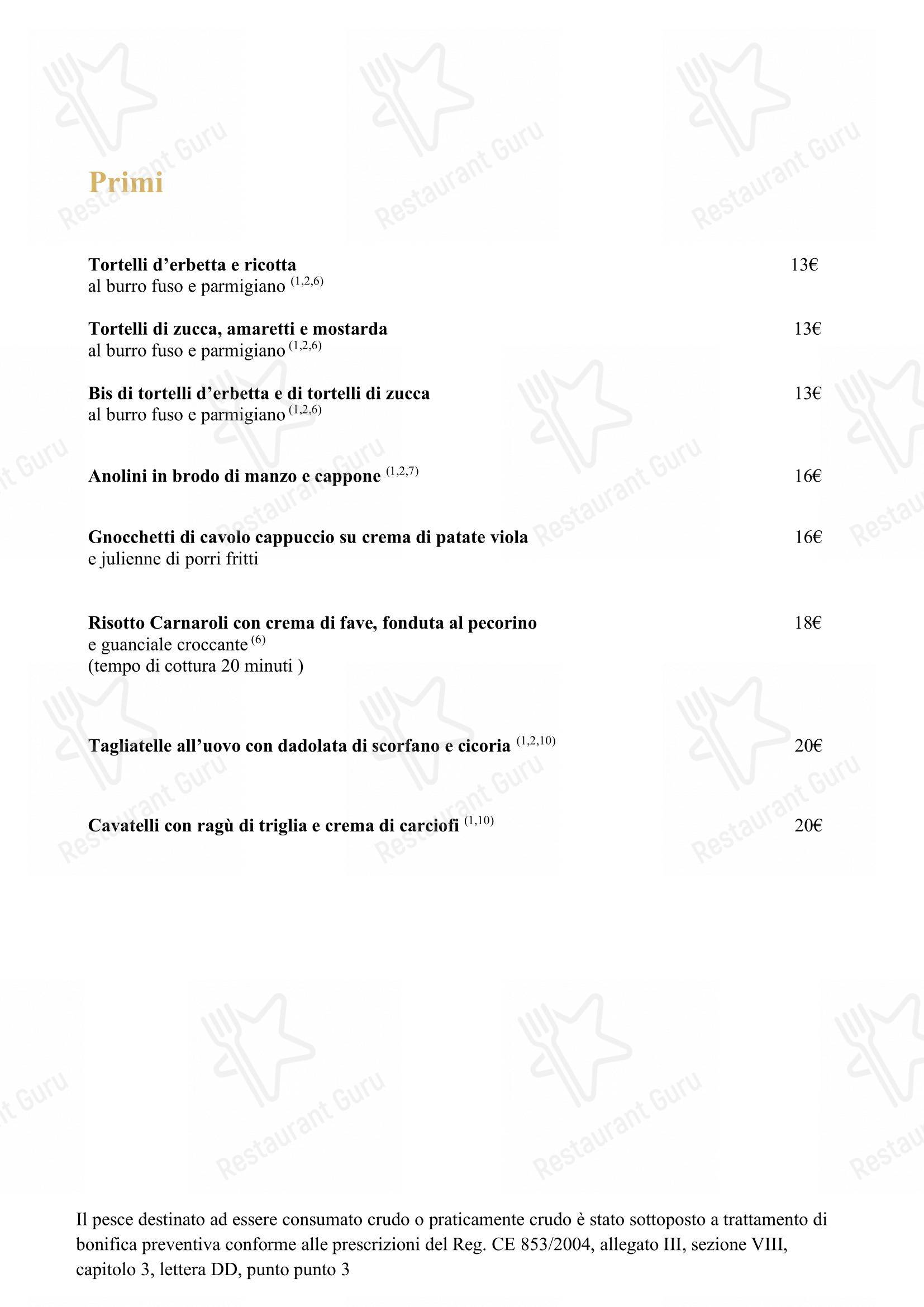 Menu bar per Ristorante Angiol D'or in Parma