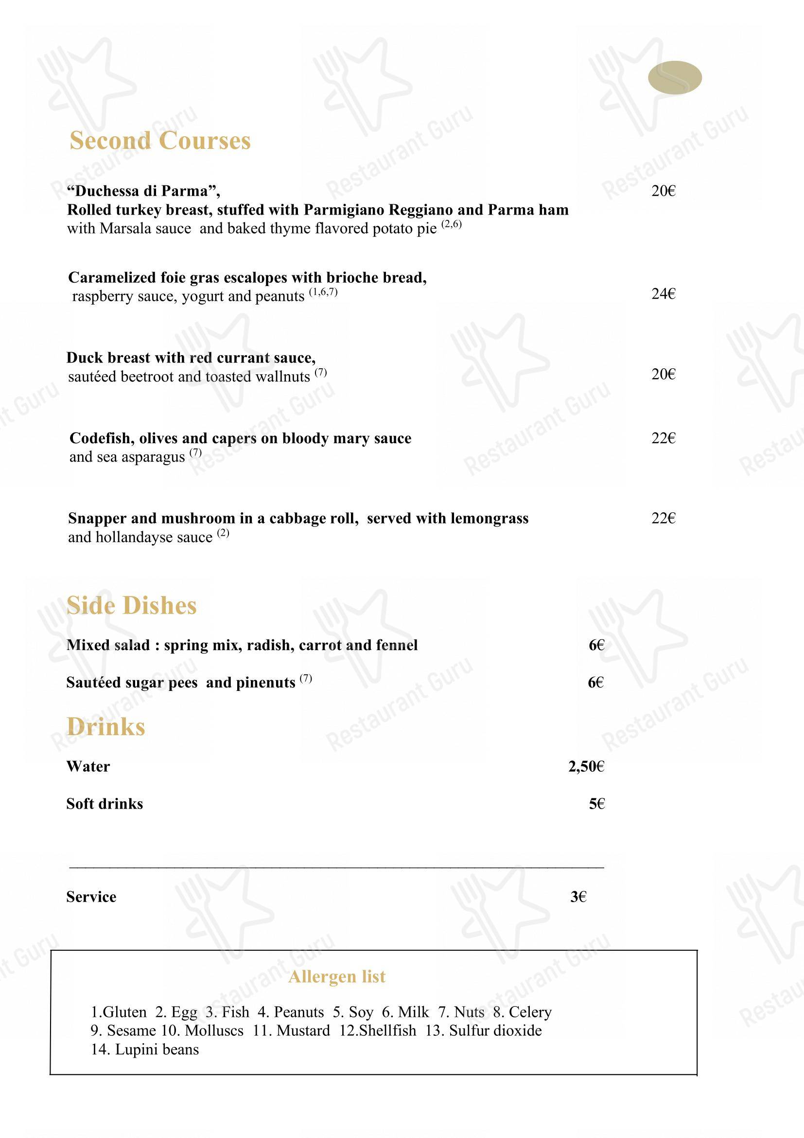 Ristorante Angiol D'or in Parma - Основное меню