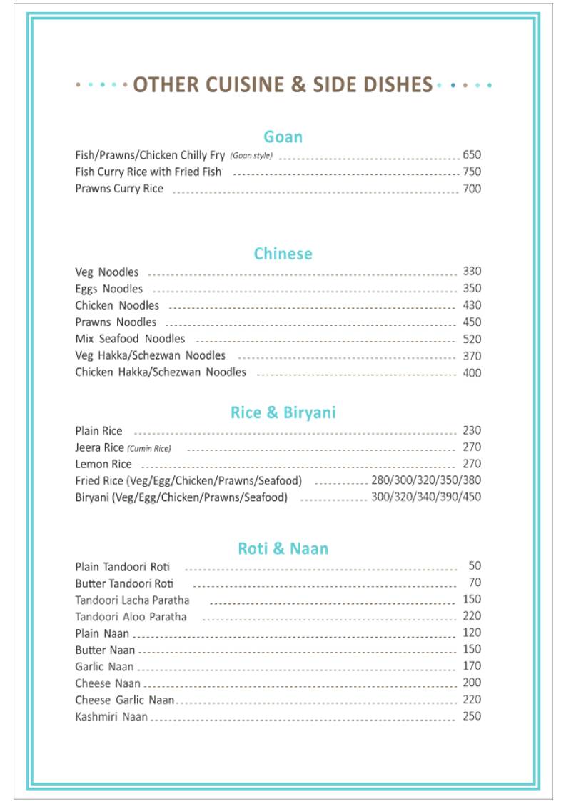 Cafe Antonio menu