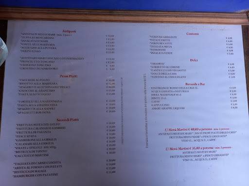 Menu di Antica Hostaria Trattorie Martini 