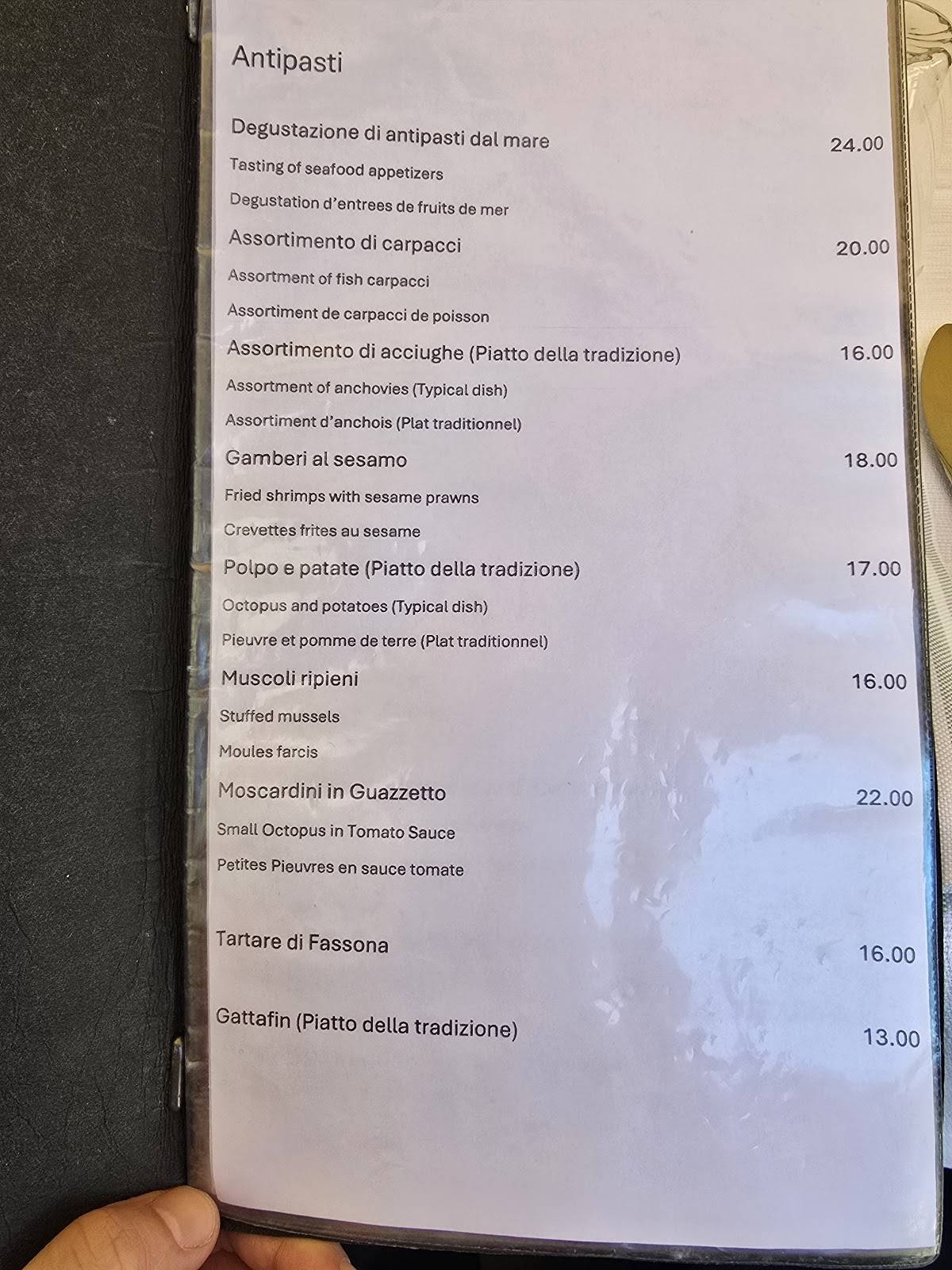 Menu di Antica Trattoria Centro 