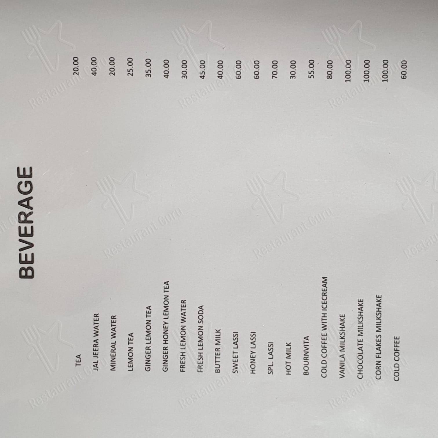 Apna Thikana hotel menu
