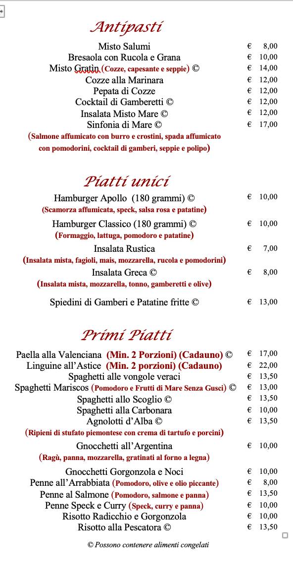 Menu di Apollo 2002 