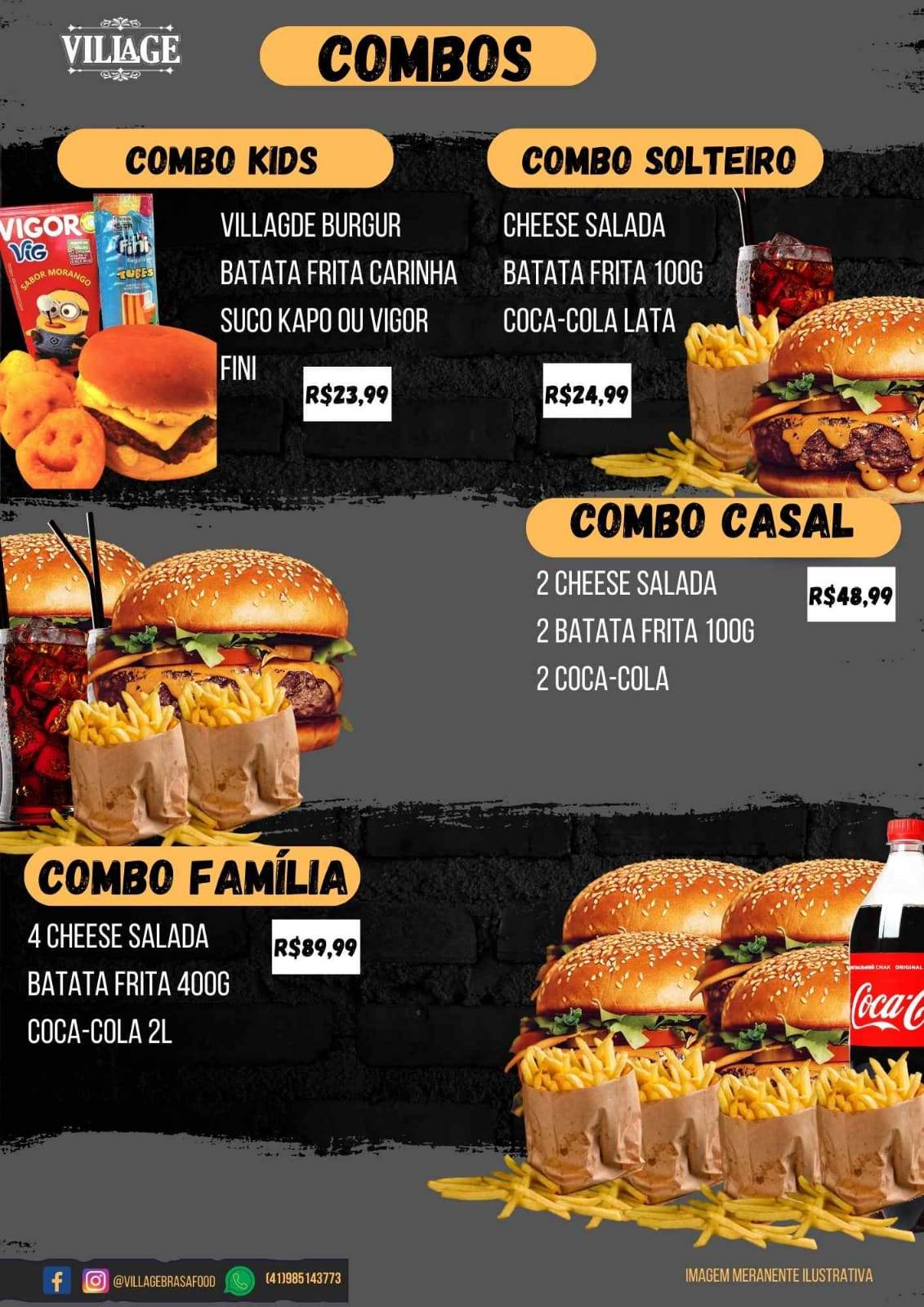Village hamburgueria e pizzaria cardápio