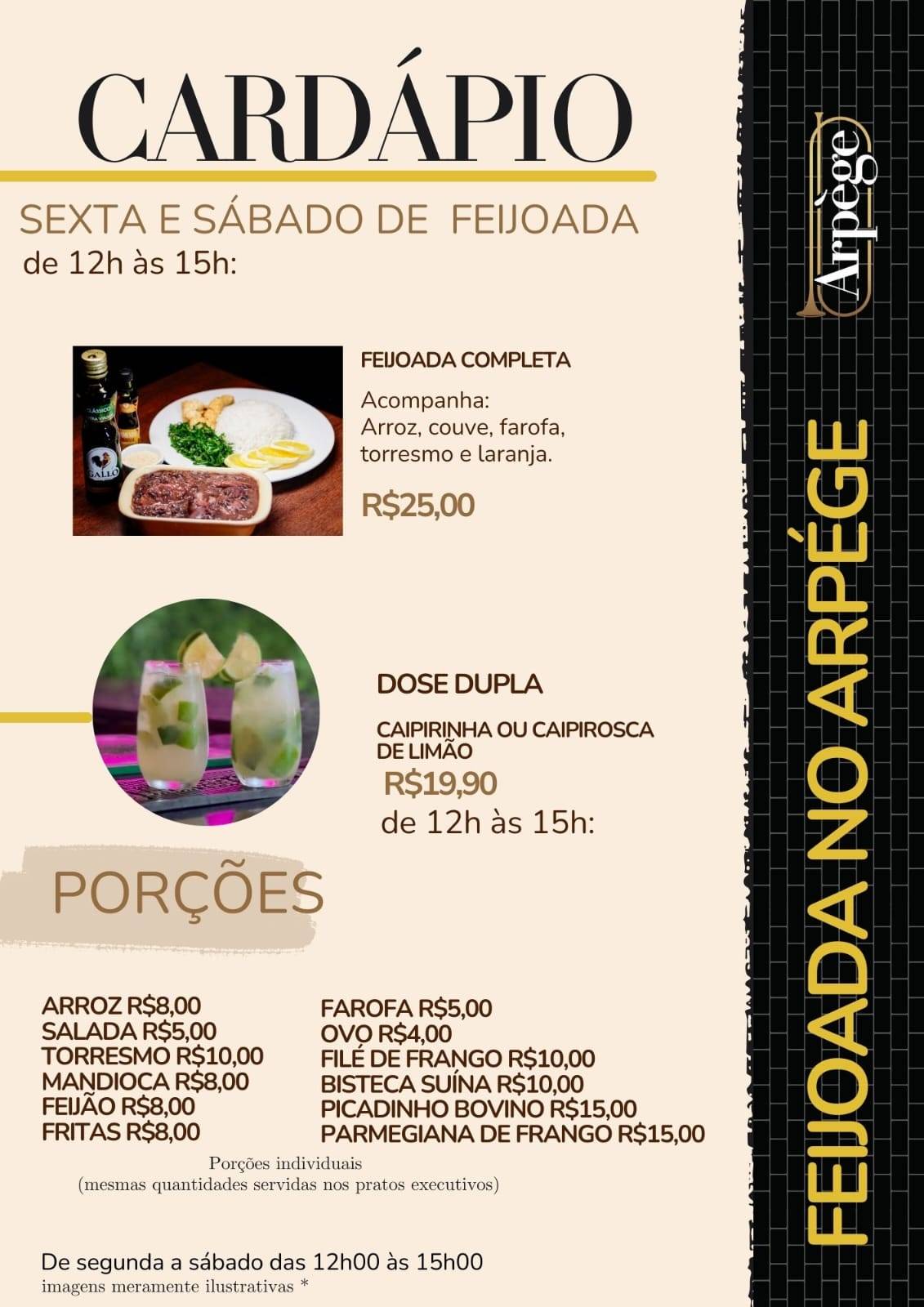 Arpège Bar cardápio