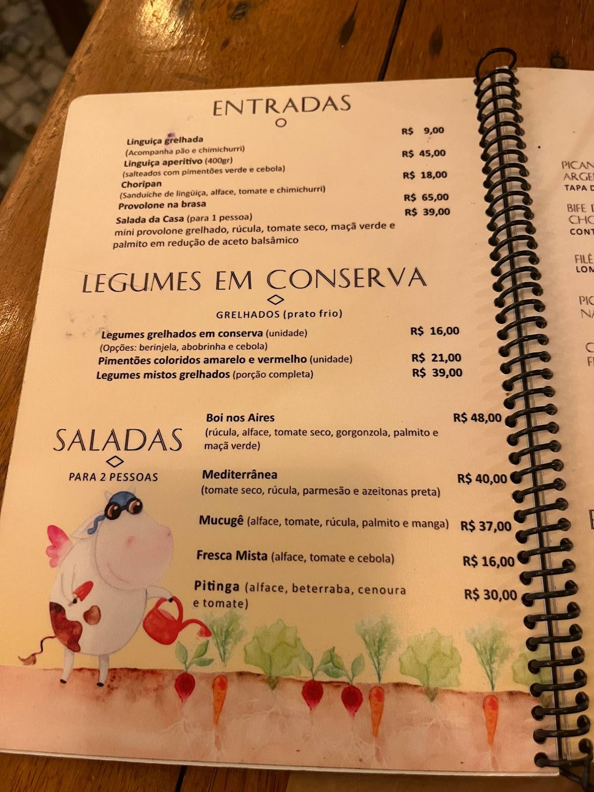 Boi nos Aires cardápio