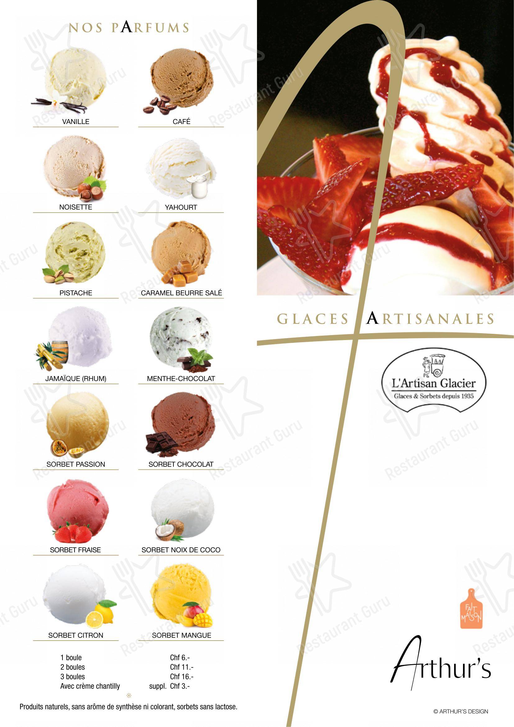 Menu di Arthur's rivegauche - Коктейльная карта