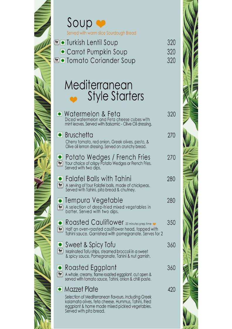 Artjuna Cafe - Anjuna menu