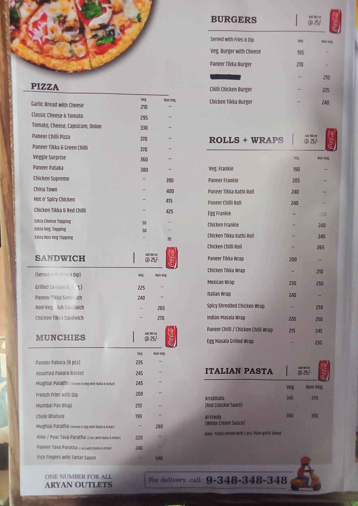 Aryan Kapoorthala menu
