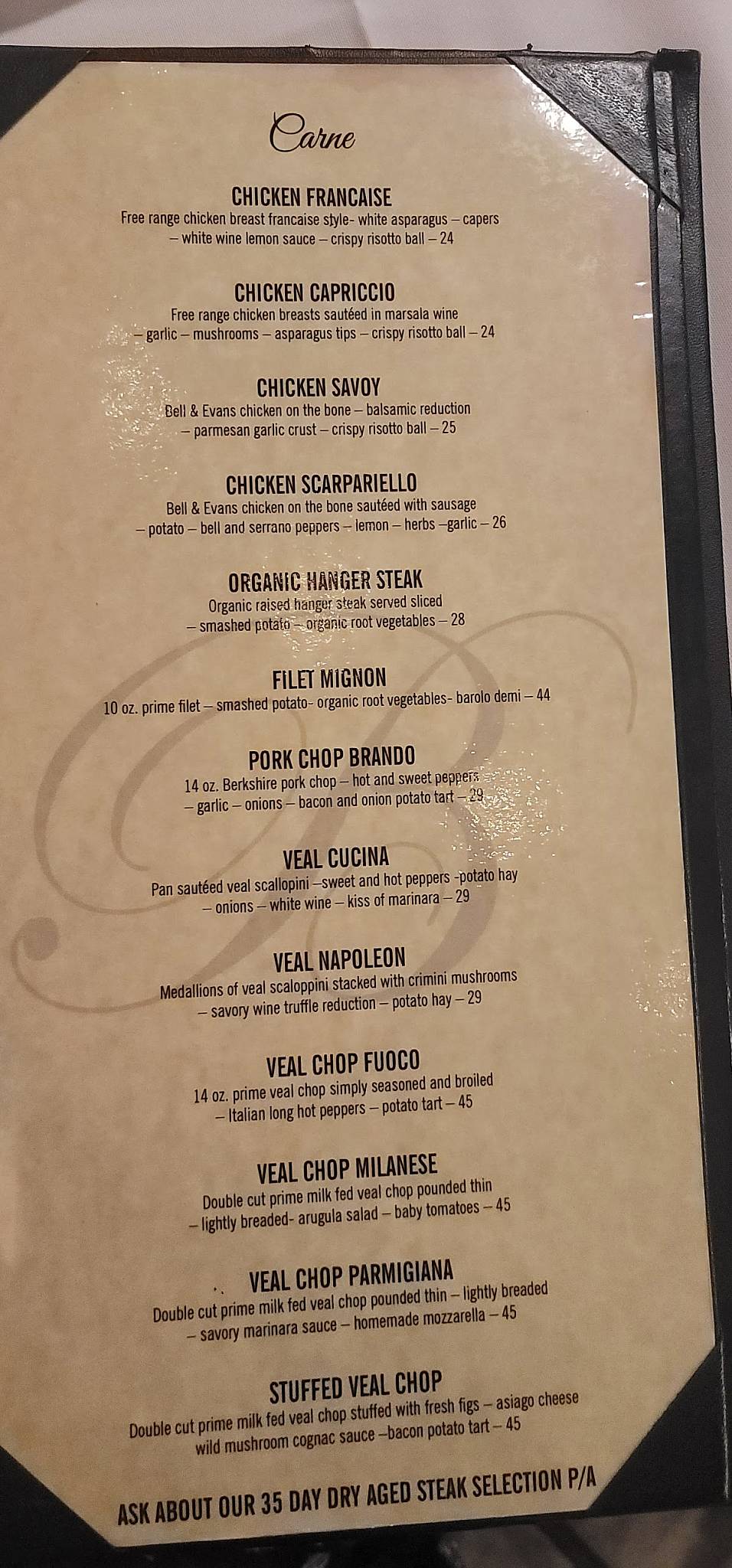 Menu at Brando's Citi Cucina restaurant, Asbury Park