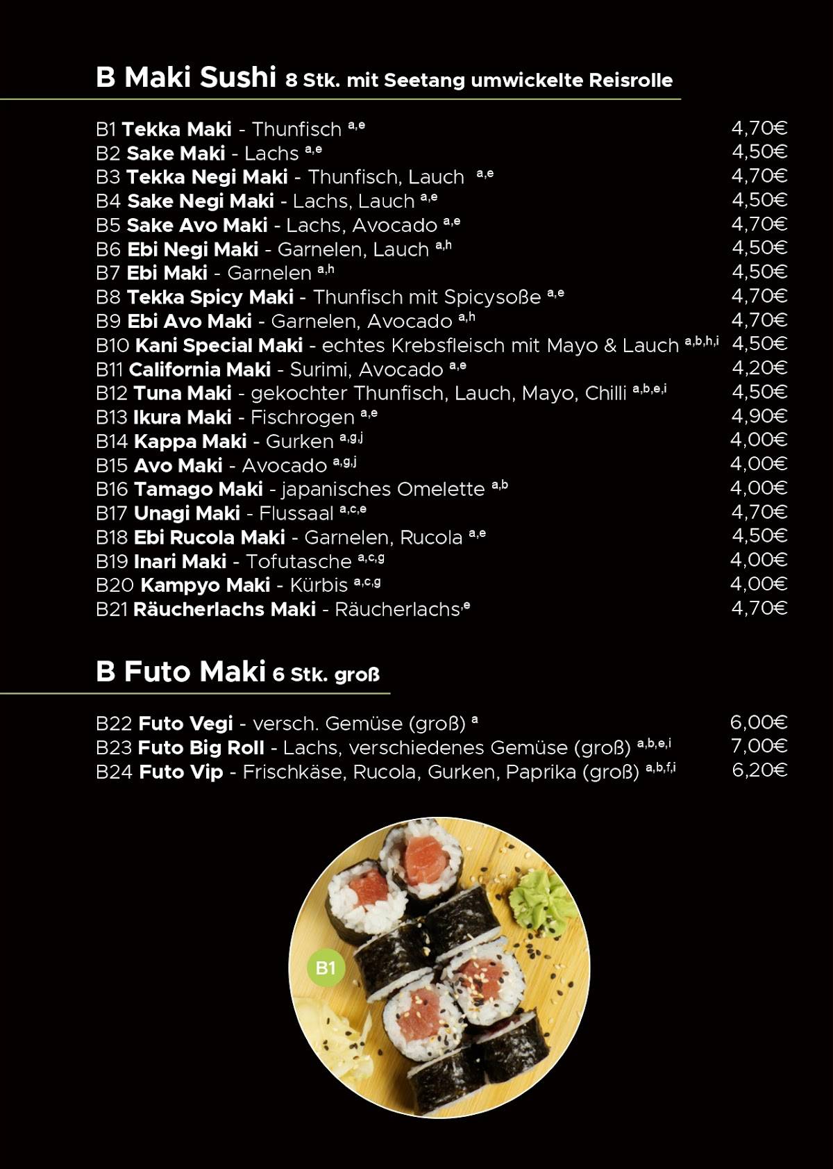Menu de Asia Wok