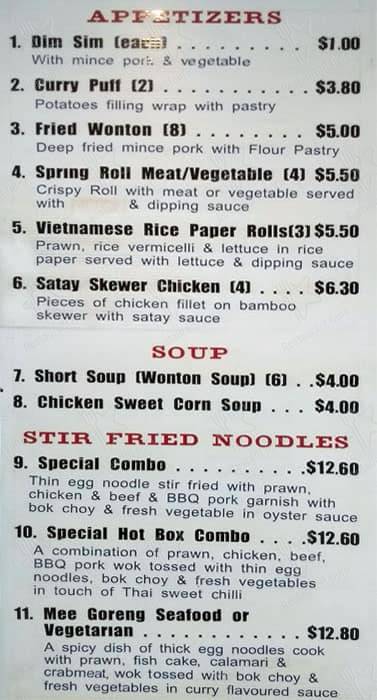 Asian chopsticks menu discount