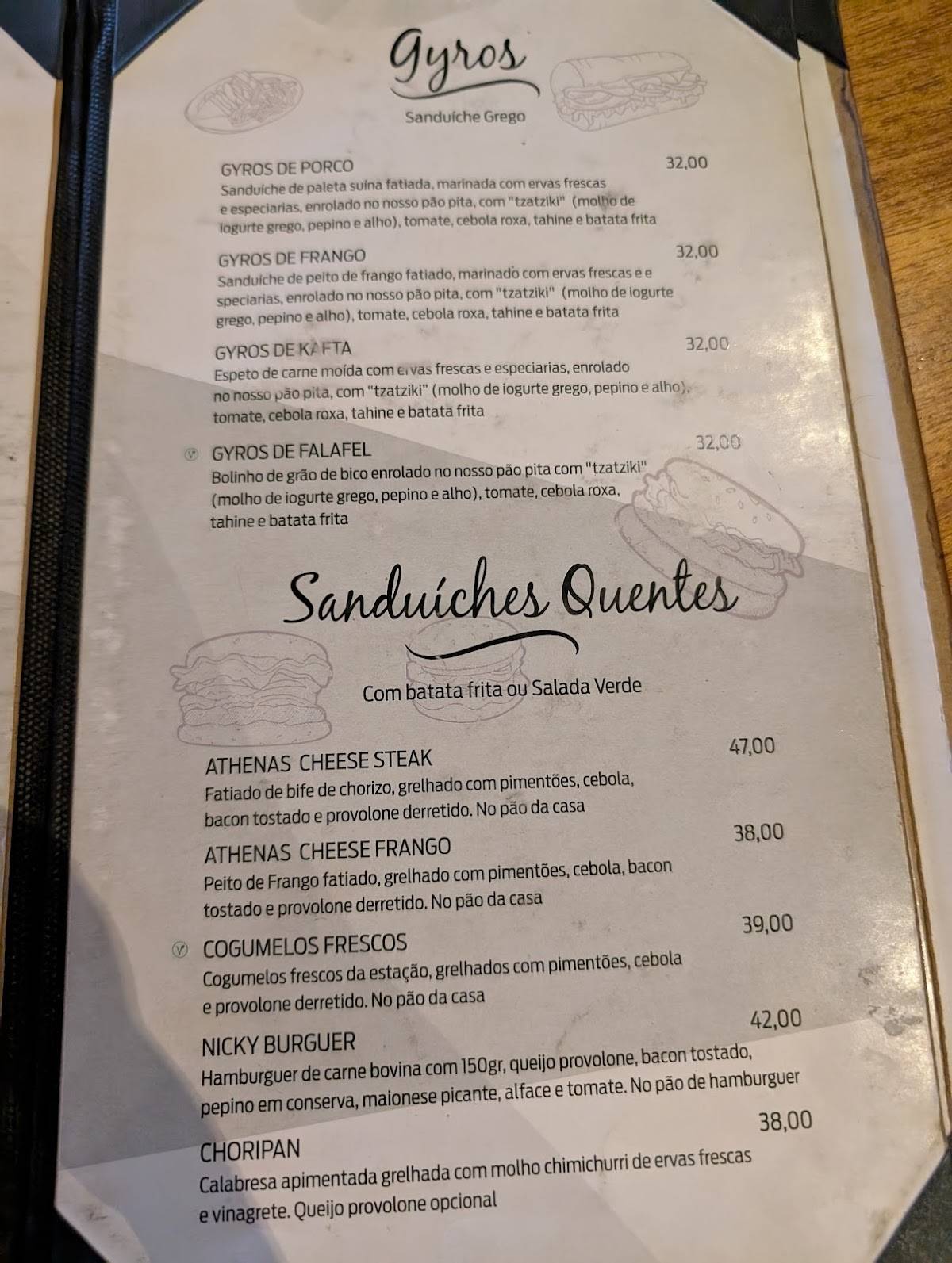 Athenas To Go cardápio