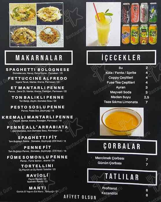 Menu at Ati's Buffet, Istanbul