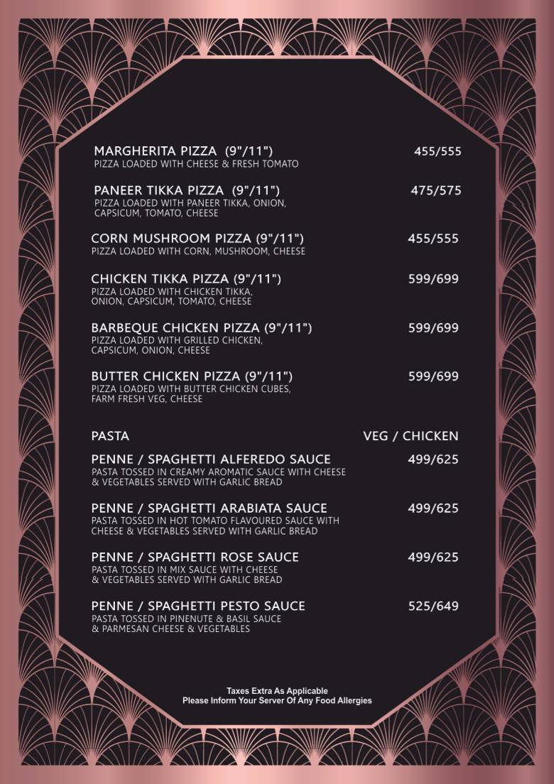 Atmosphere menu
