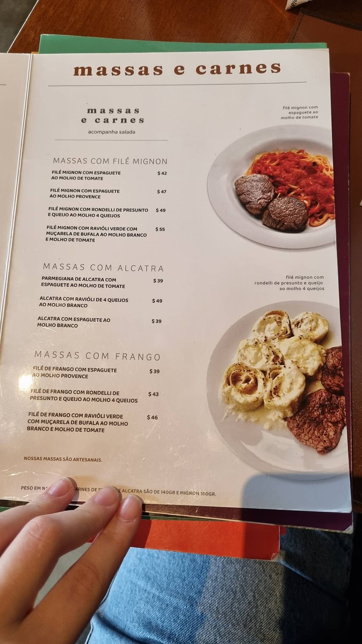 Augustos Restaurante Centro cardápio