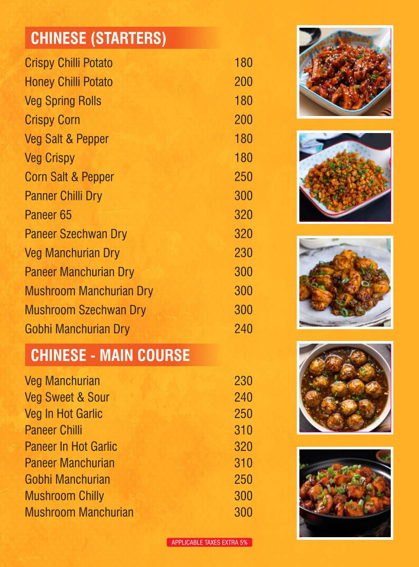 Dalmia's Saffron Vatika Restaurant menu