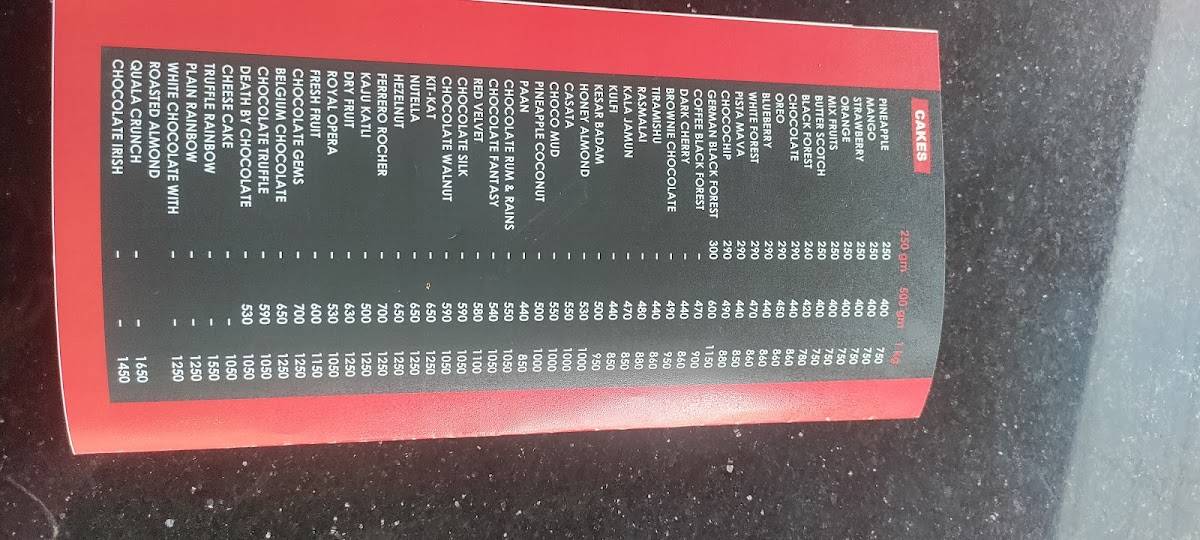 BAKERS BLISS CAFE #Venice Outlet menu