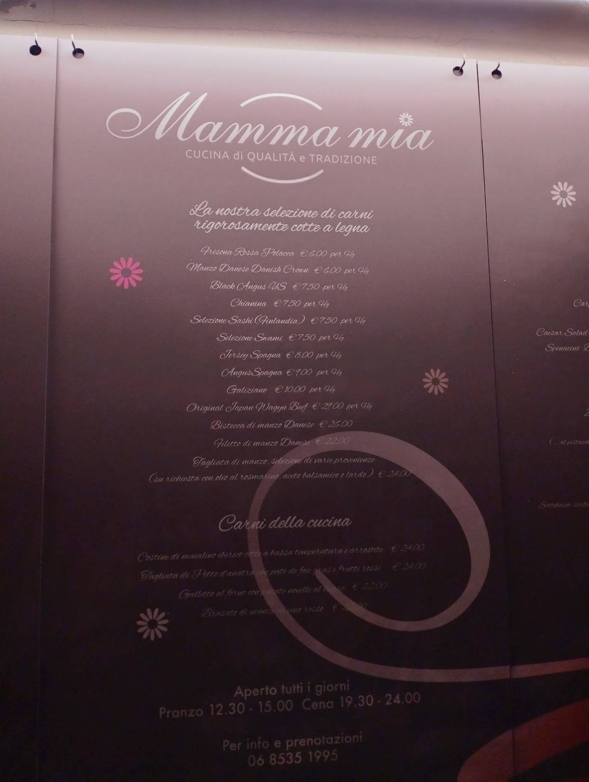 Menu di Ristorante Mamma Mia 