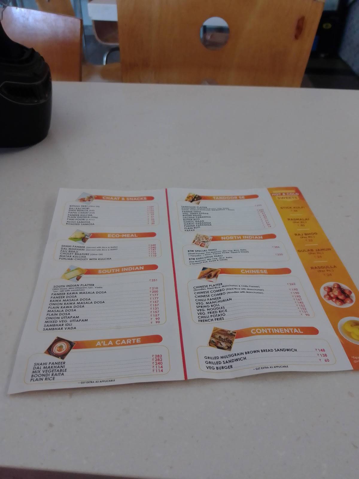 BTW menu