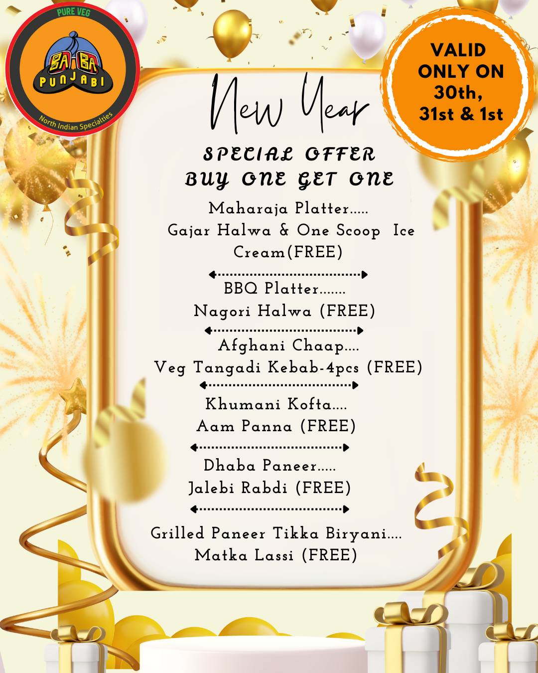 Baba Punjabi – Authentic Punjabi Dhaba & Best Punjabi restaurant in JP Nagar menu