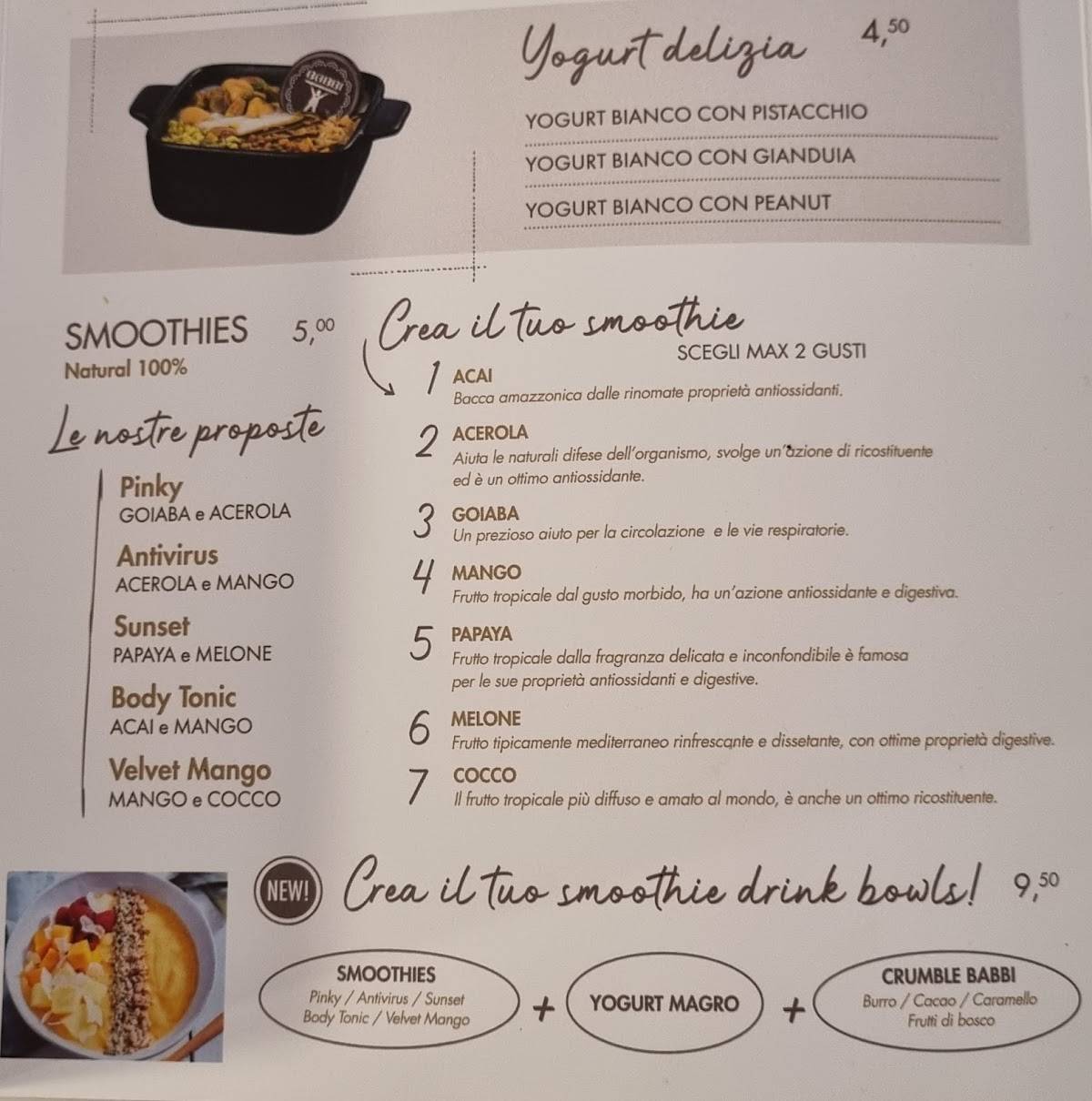 Menu di Babbi Cafè 