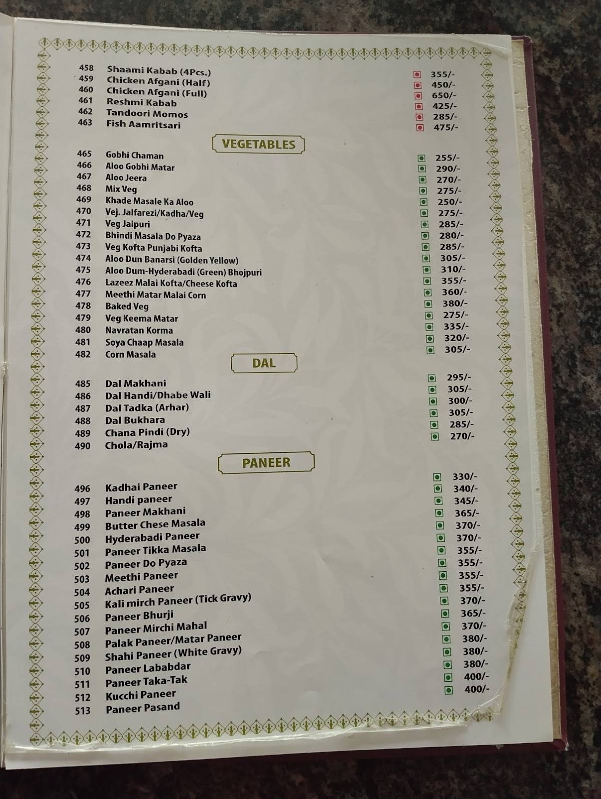Babian Restaurant - Best Chinese food, Banquet hall, Family restaurant, Multicuisine, Fine dine Restaurant in Indira Nagar menu