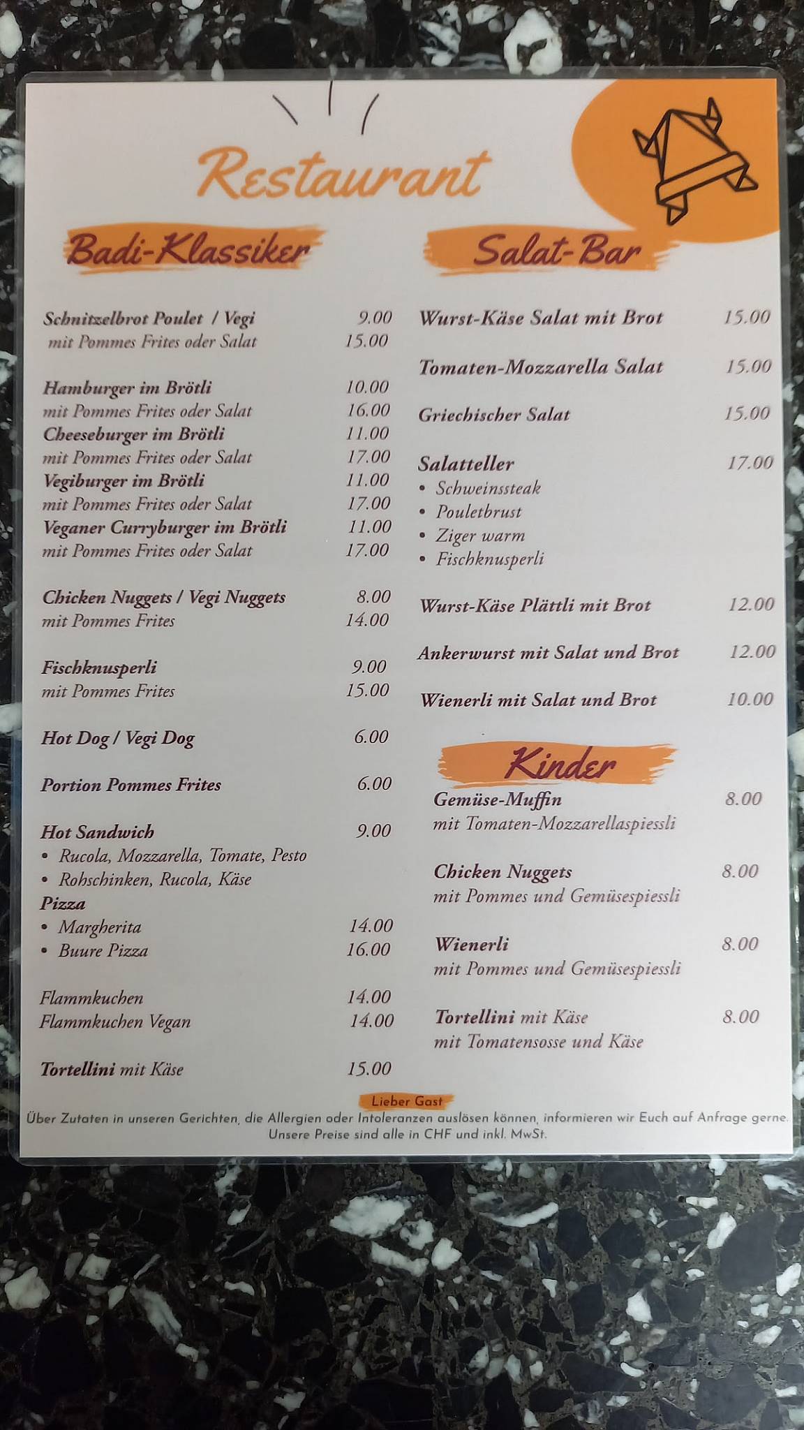 Menu di Badi Beizli 